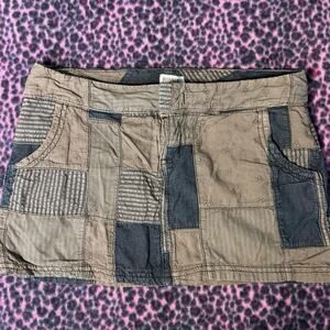 Y2K Vintage Mossimo Supply Low Rise Micro Mini Patchwork Skirt